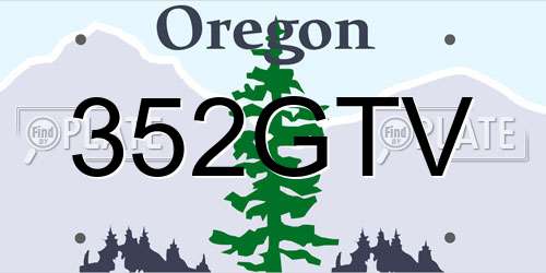 352GTV Oregon License Plate