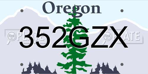 352GZX Oregon License Plate