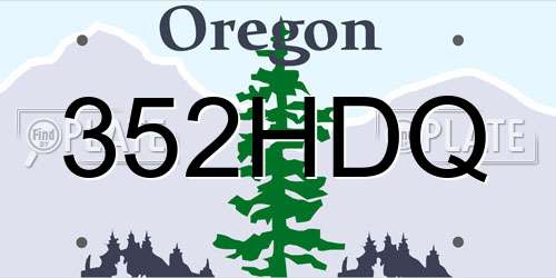 352HDQ Oregon License Plate