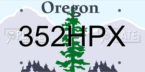 352HPX Oregon License Plate