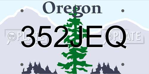 352JEQ Oregon License Plate