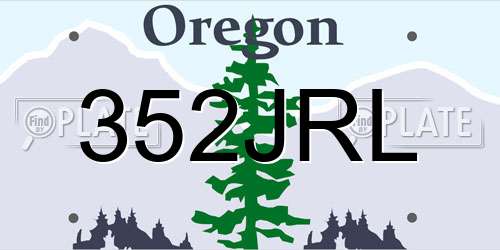 352JRL Oregon License Plate