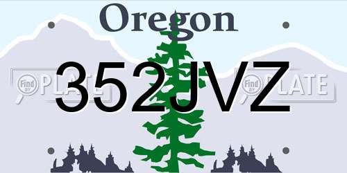 352JVZ Oregon License Plate