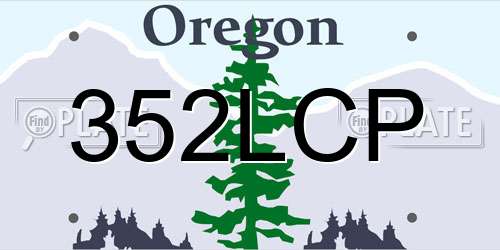 352LCP Oregon License Plate