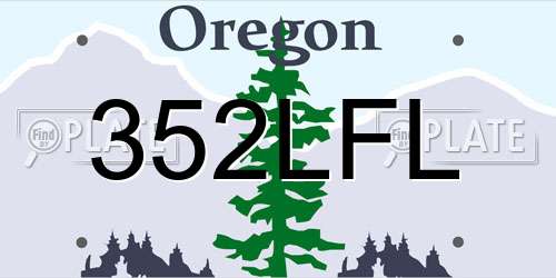 352LFL Oregon License Plate