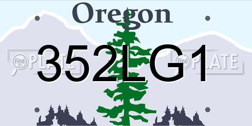 352LG1 Oregon License Plate