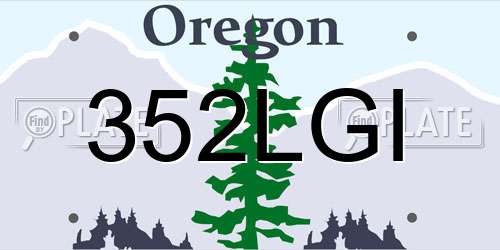 352LGI Oregon License Plate