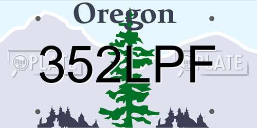 352LPF Oregon License Plate