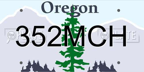 352MCH Oregon License Plate