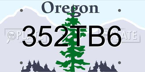 352TB6 Oregon License Plate