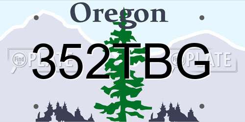 352TBG Oregon License Plate