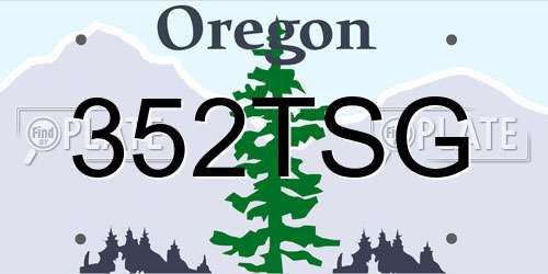 352TSG Oregon License Plate