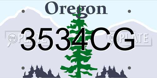 3534CG Oregon License Plate