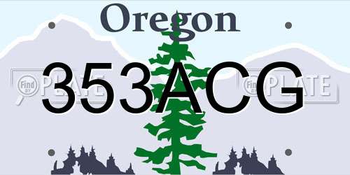 353ACG Oregon License Plate