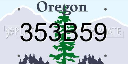 353B59 Oregon License Plate