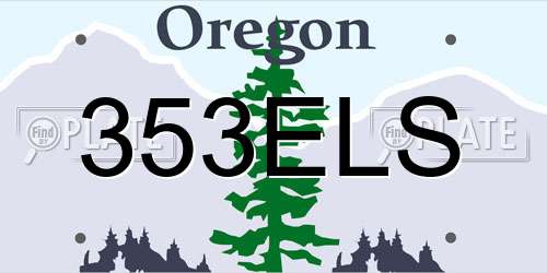 353ELS Oregon License Plate