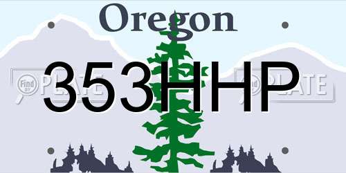 353HHP Oregon License Plate