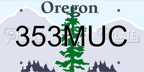 353MUC Oregon License Plate