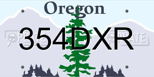 354DXR Oregon License Plate