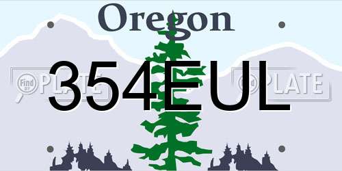 354EUL Oregon License Plate