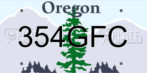 354GFC Oregon License Plate