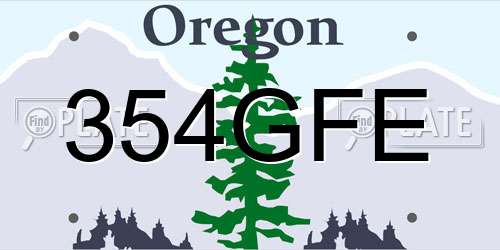 354GFE Oregon License Plate