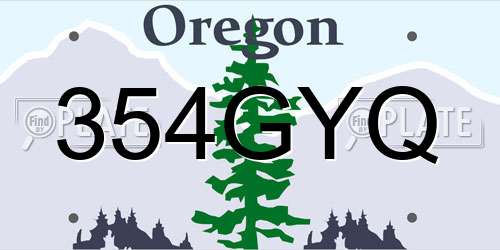 354GYQ Oregon License Plate