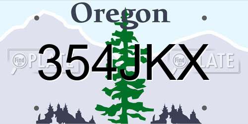 354JKX Oregon License Plate