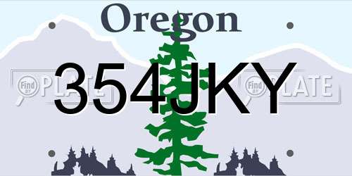 354JKY Oregon License Plate
