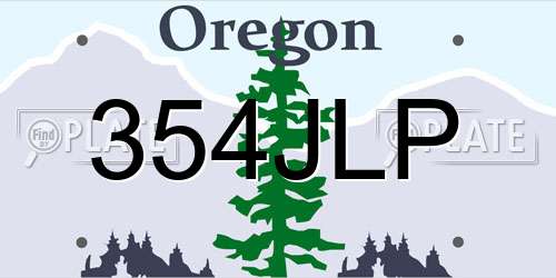 354JLP Oregon License Plate