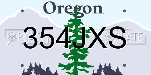 354JXS Oregon License Plate