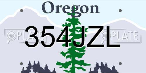 354JZL Oregon License Plate
