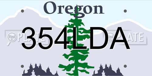 354LDA Oregon License Plate