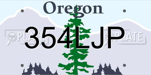 354LJP Oregon License Plate