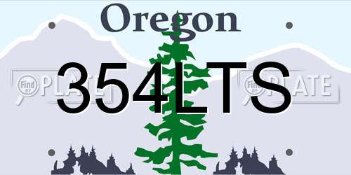 354LTS Oregon License Plate