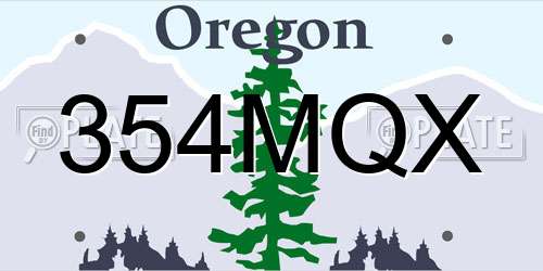 354MQX Oregon License Plate