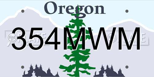 354MWM Oregon License Plate