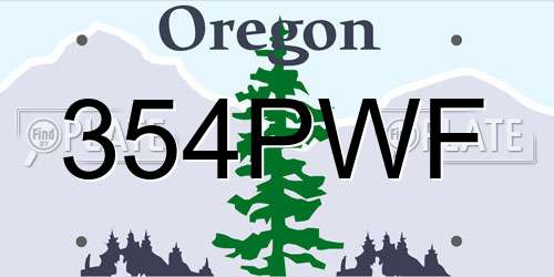 354PWF Oregon License Plate