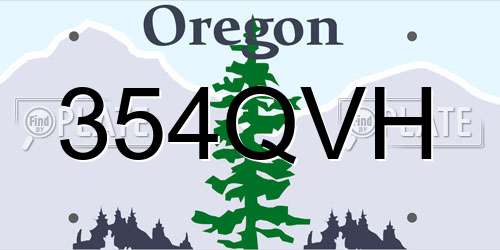 354QVH Oregon License Plate