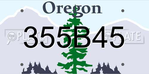 355B45 Oregon License Plate