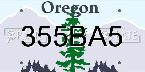 355BA5 Oregon License Plate
