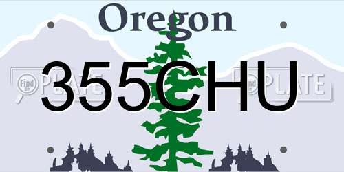 355CHU Oregon License Plate