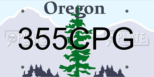 355CPG Oregon License Plate