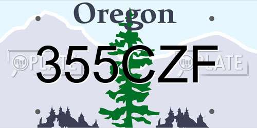 355CZF Oregon License Plate