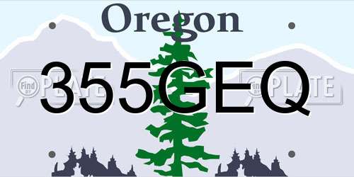 355GEQ Oregon License Plate