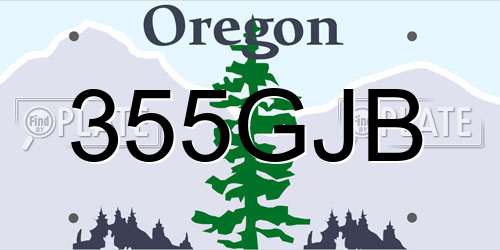 355GJB Oregon License Plate