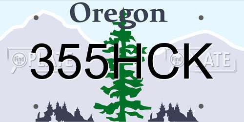 355HCK Oregon License Plate