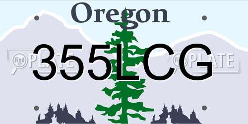 355LCG Oregon License Plate