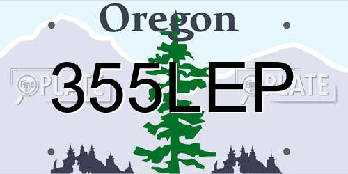 355LEP Oregon License Plate