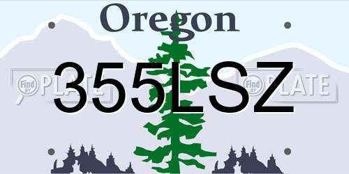 355LSZ Oregon License Plate